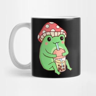 Boba Tea Bubble Frog mushroom hat Kawaii Cute Frog Drinking Boba Mug